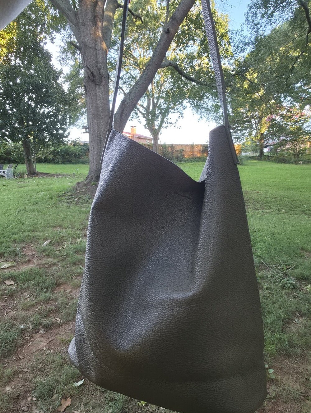 World Market Olive Green Hobo Tote Bag | Minimalist Slouchy Shoulder Purse